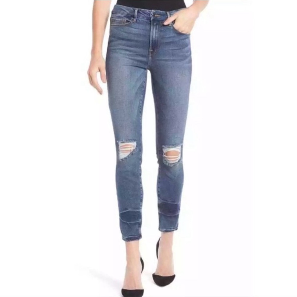 Good American High Waisted Distressed Skinny Jeans Size 14 / 32